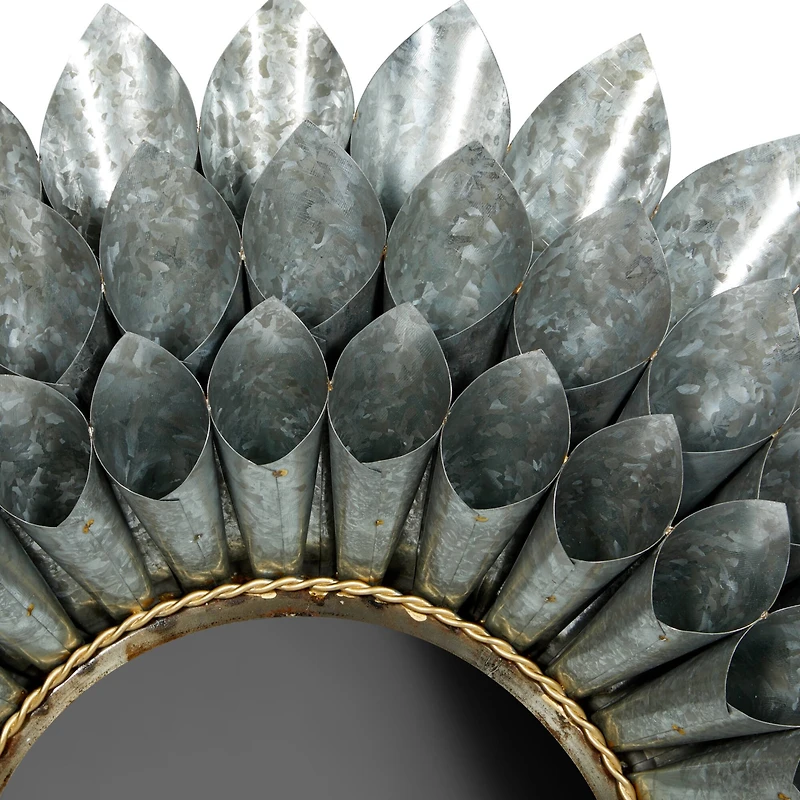 32" Gray Contemporary Galvanized Metal Wall Mirror