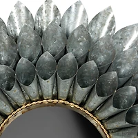 32" Gray Contemporary Galvanized Metal Wall Mirror