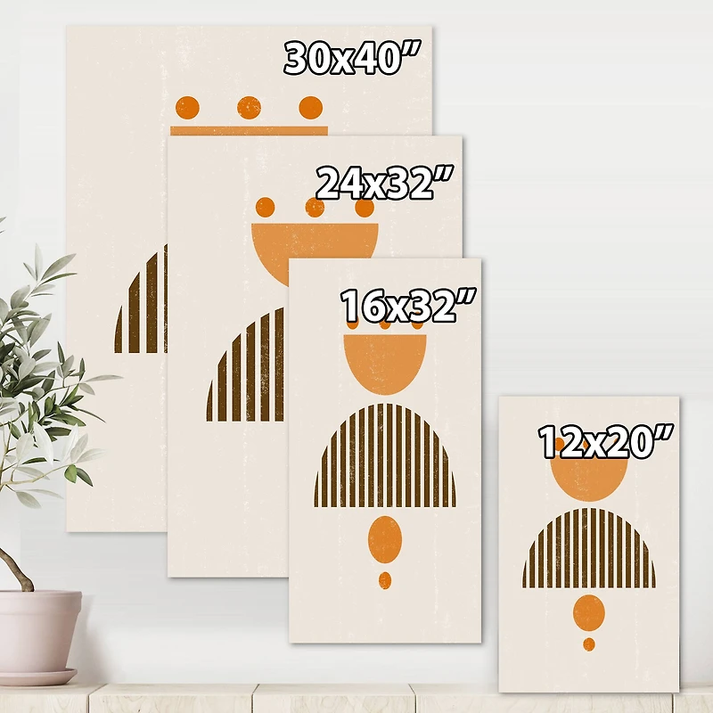 Designart - Abstract Minimal Sun and Moon In Earth Tones II