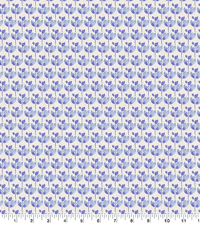 Suzanne Nicoll Blue Peacock Ditsy Cotton Fabric