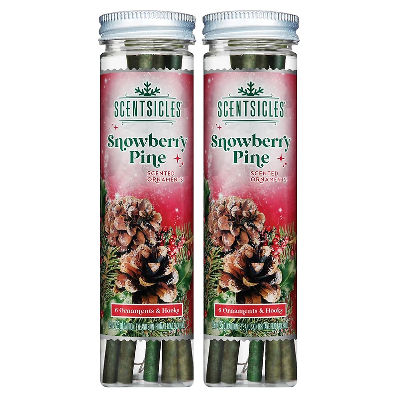 Scentsicles® 2 Pack Snowberry Pine 6 Piece Scented Ornament Sticks