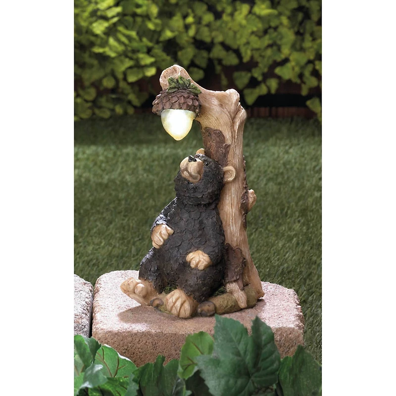 9.75" Black Bear Solar Statue