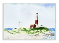Stupell Industries Red Striped Lighthouse on Coastal Cliff Wall Plaque