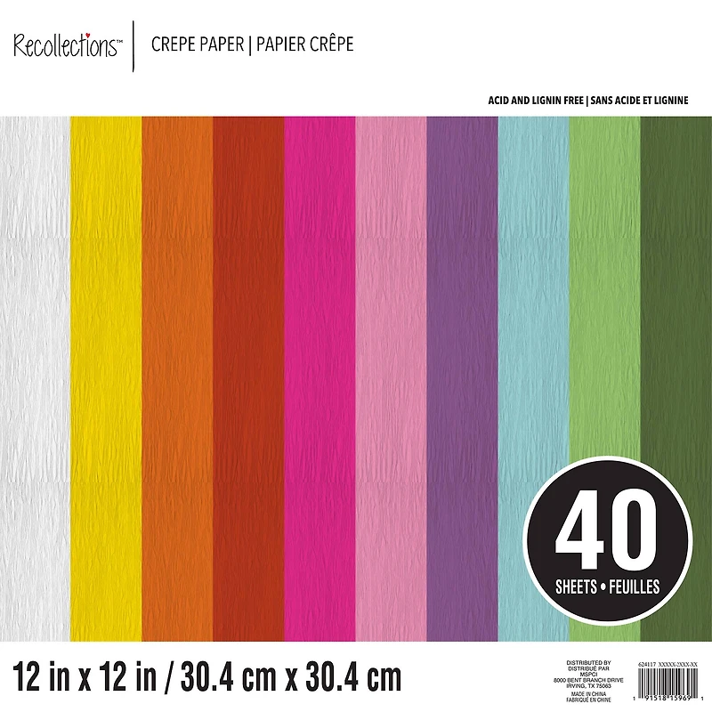 12 Packs: 40 ct. (480 total) Fiesta 12" x 12" Crepe Paper by Recollections™