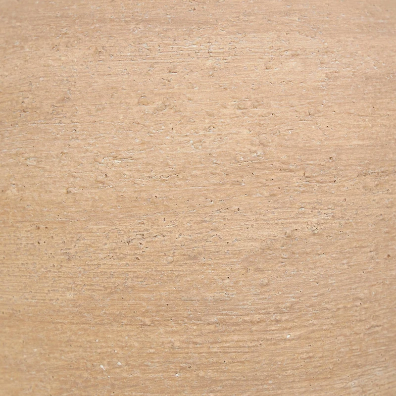 11" Beige Porcelain Wide Textured Vase