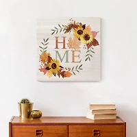 Autumn Home Wreath Canvas Wall Art