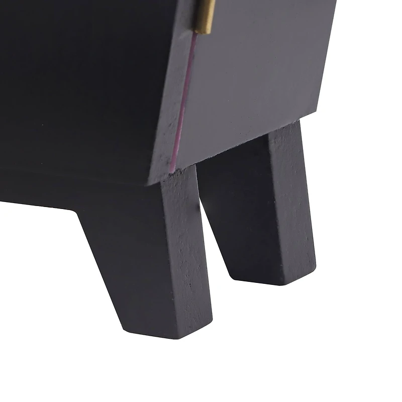 14" Black & Pink Leopard Print Coffin Tabletop Décor by Ashland®