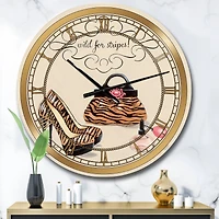 Designart Fashion Handbags I Glam Wall Clock