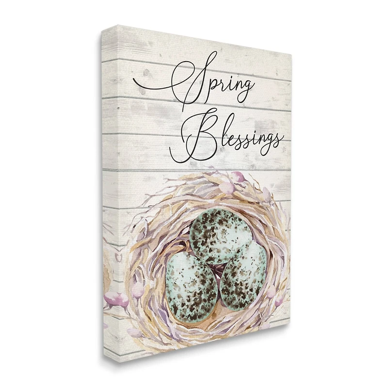 Stupell Industries Spring Blessings Bird Nest Nature Canvas Wall Art