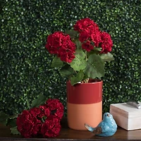 18" Artificial Red Geranium Bush, 4ct.