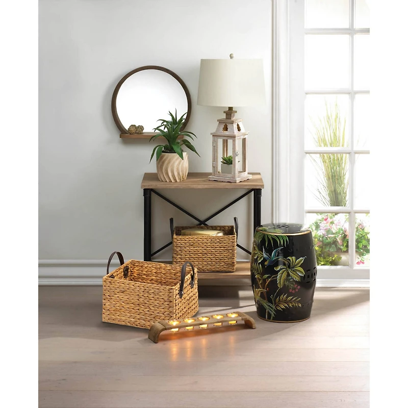 Rustic Wooden Candle Stand 21.25" x 4" x 3