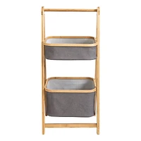 Honey Can Do Bamboo & Canvas 2-Tier Collapsible Shelves