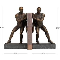 9.75" Modern Polystone Leaning Men Bookends, 2ct.