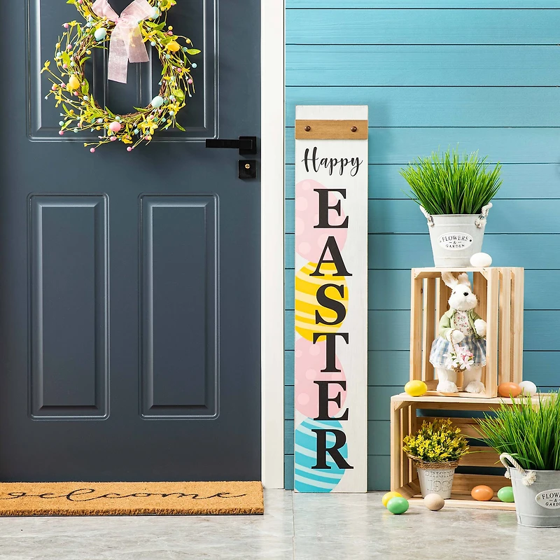 Glitzhome® 42" Wooden Happy Easter Porch Sign