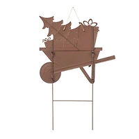 Glitzhome® 2.5ft. Merry Christmas Wagon Metal Yard Stake