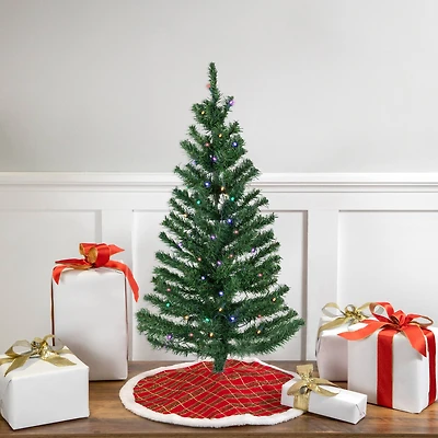 3ft. Pre-Lit Medium Mixed Classic Pine Artificial Christmas Tree, Multicolor LED Lights