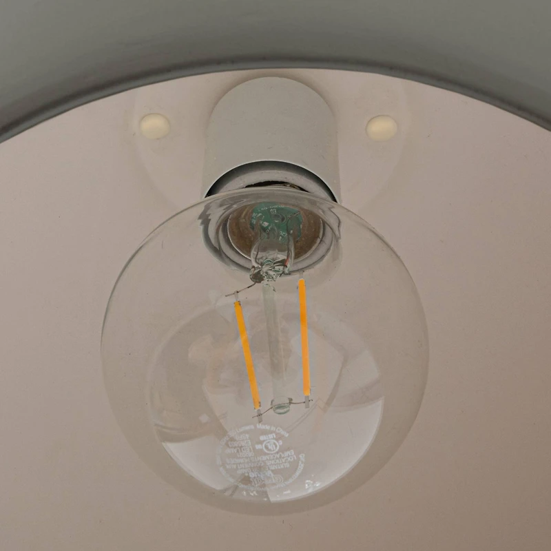 Hello Honey® Sienna Matte Charcoal Boho Ceramic Ceiling Light with White Fabric Cord