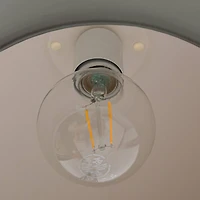 Hello Honey® Sienna Matte Charcoal Boho Ceramic Ceiling Light with White Fabric Cord