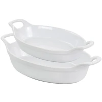 Martha Stewart White Oval Stoneware Baker Set