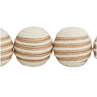 White Striped Handmade Jute Orbs & Vase Filler Set