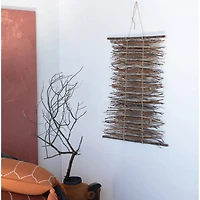 Hello Honey® 15" Orange & Navy Hand-Woven Seagrass Basket