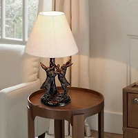 Hello Honey® 18.5" Brown & Natural Bunny Rabbit Table Lamp with Linen Empire Shade