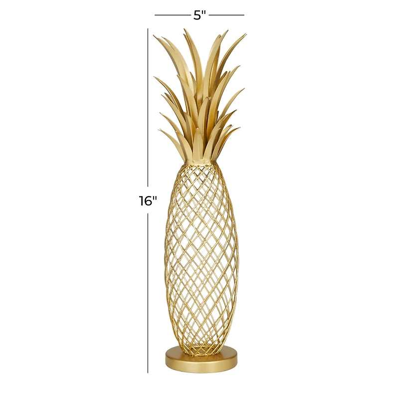 Gold Metal Glam Sculpture, 16" x 4" x 5"