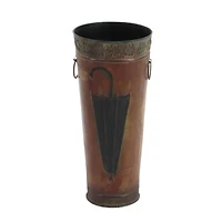 Set of 2 Brown Metal Rustic Vase, 21", 16"