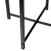 Honey Can Do Natural X-Pattern Base Round Side Table