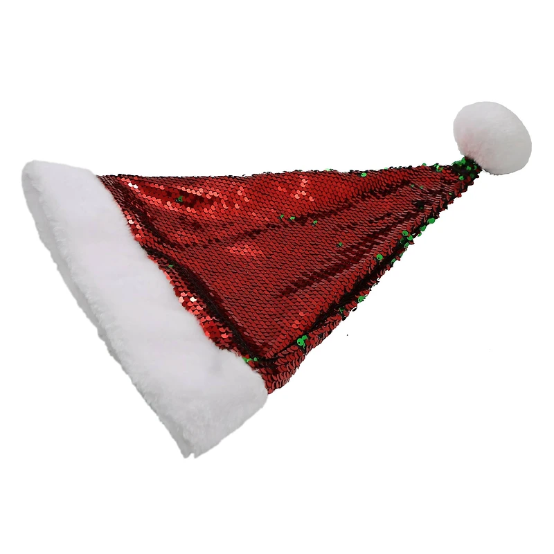 Red & Green Flip Sequin Santa Hat by Celebrate It™