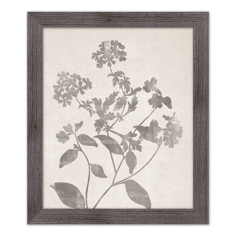 Neutral Distressed Florals Framed Print Wall Hanging