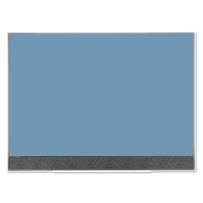 U Brands White Aluminum Framed Blue Magnetic Glass Dry-Erase Board