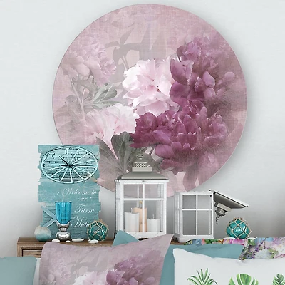 Designart - Vintage Purple and Pink Flowers II
