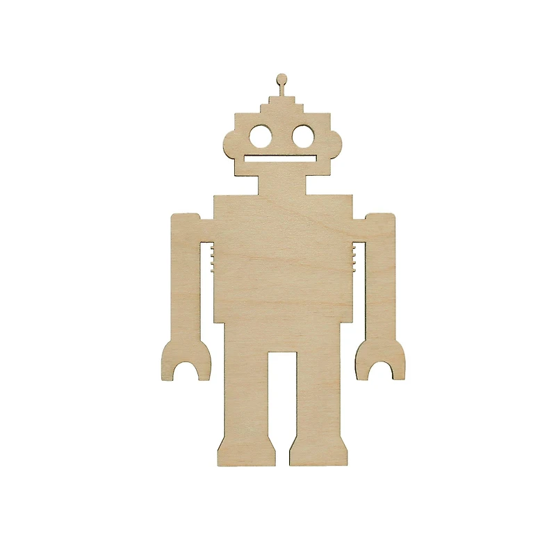 Essentials by Leisure Arts 24 Pack 3" x 5" Robot Flat Wood Shape