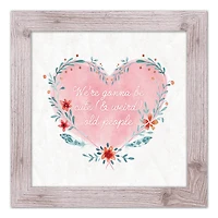 Cute Weird Old People Heart Western White Framed Print