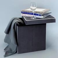 Simplify Collapsible Velvet Storage Ottoman