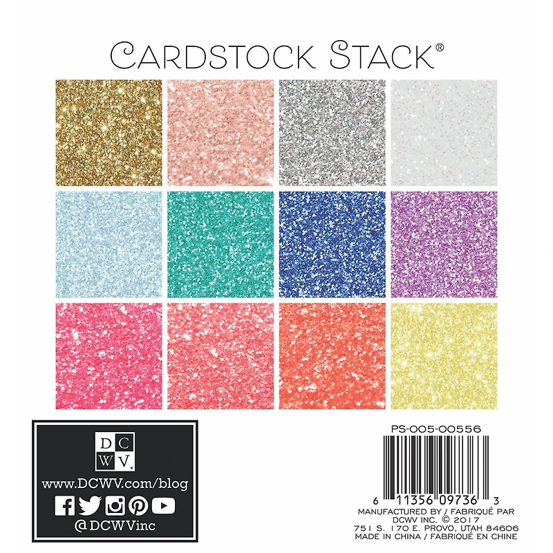 DCWV® Glitter Cardstock Stack® Paper Pad, 6" x 6"