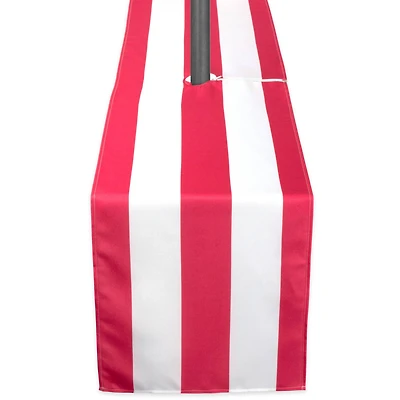 Coral Cabana Stripe Outdoor Table Runner With Zipper 14" x 72"
