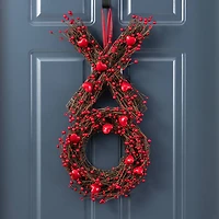 Glitzhome® 24" Red Valentine's XO Shaped Wreath