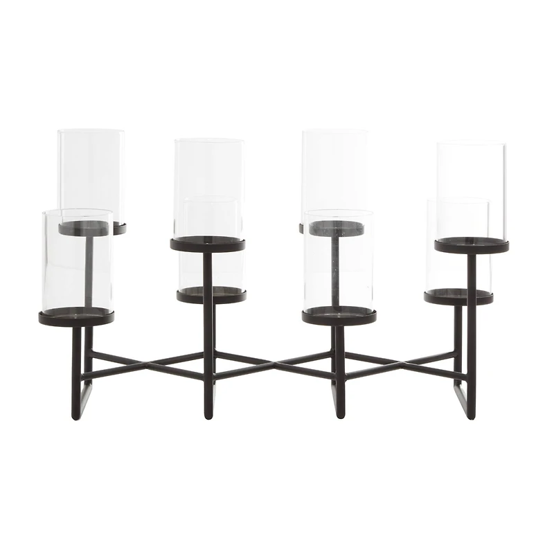Black Metal Modern Candelabra, 15" x 26" x 12"