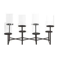 Black Metal Modern Candelabra, 15" x 26" x 12"
