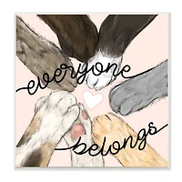 Stupell Industries Everyone Belongs Inclusivity Phrase Pet Cat Paws,12" x 12"