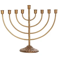 17" Bronze Metal Layered Arch Candelabra with Textured Base