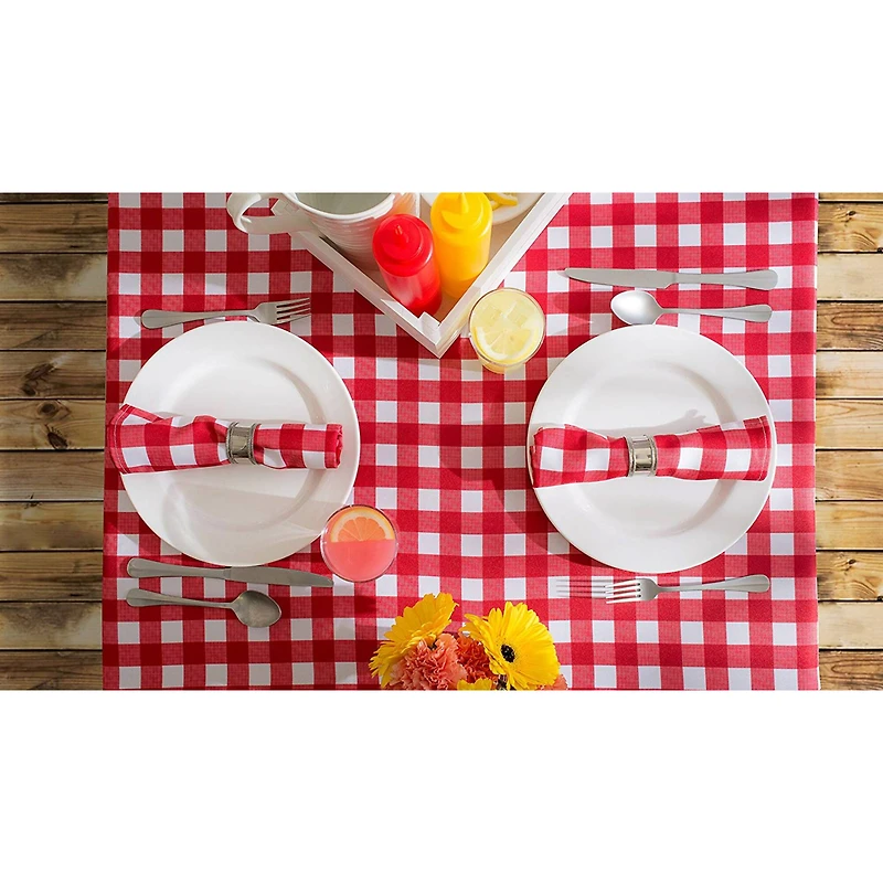 Red Check Outdoor Tablecloth 60" x 120"