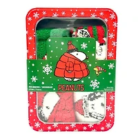 Peanuts® 4 Pack Cozy Socks in Christmas Gift Tin