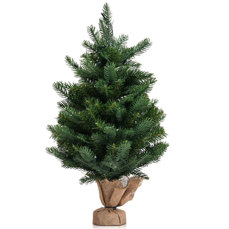 Costway 2ft. Pre‑Lit Tabletop Fir Artificial Christmas Tree with Timer LED Lights