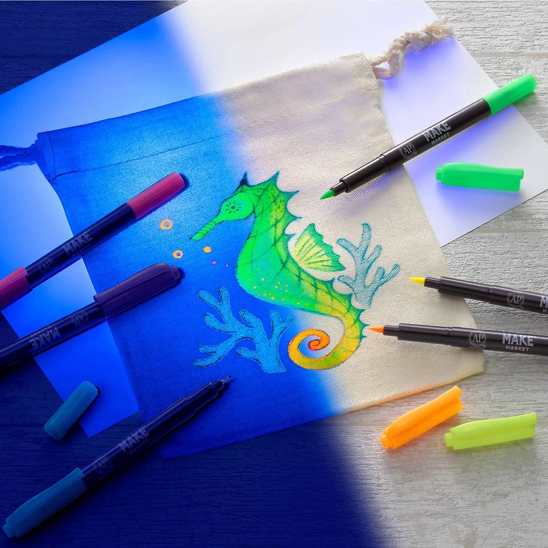 6 Packs: 6 ct. (36 total) Dual Tip Fluorescent Fabric Ink Markers by Make Market®