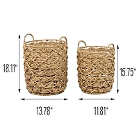 Honey Can Do Natural Round Decorative Wicker Basket Set