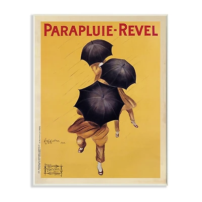 Stupell Industries Yellow Parapluie-Revel Vintage Poster Wall Plaque