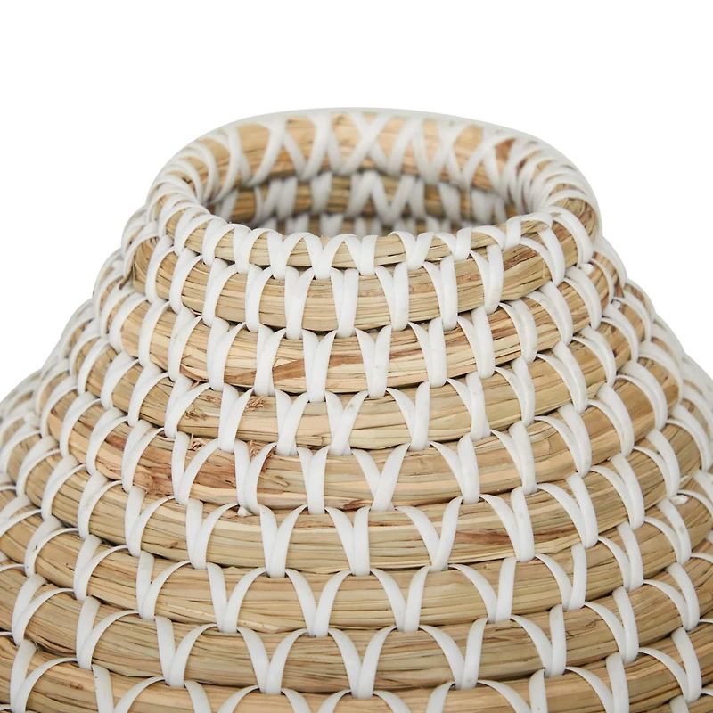Brown Seagrass Handmade Woven Vase 14" x 14" x 13"